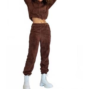 NEW LITTLE SECRET OF MINE women's cropped hoodie jogger set in cocoa